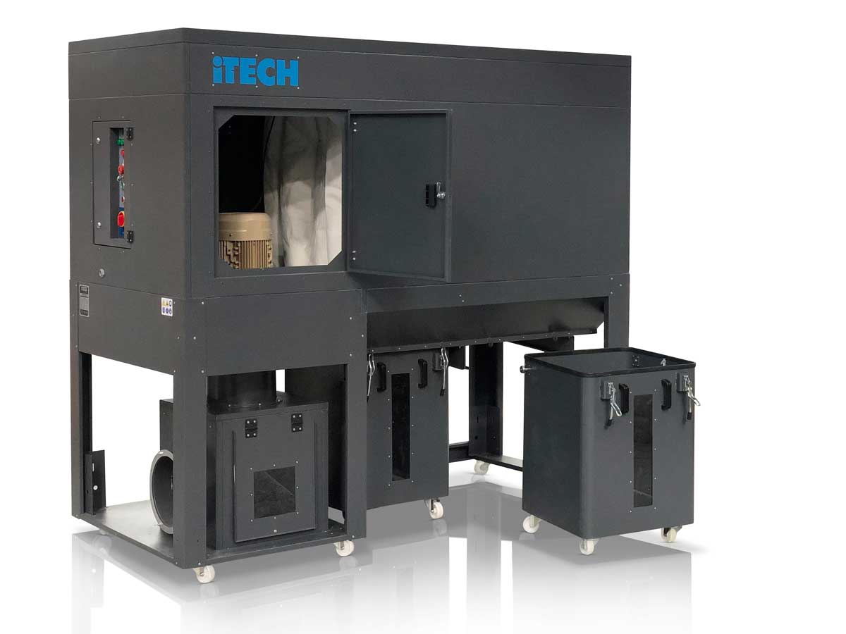 STK6500 ENCLOSED FINE DUST EXTRACTOR 7.5KW WITH 2 BINS