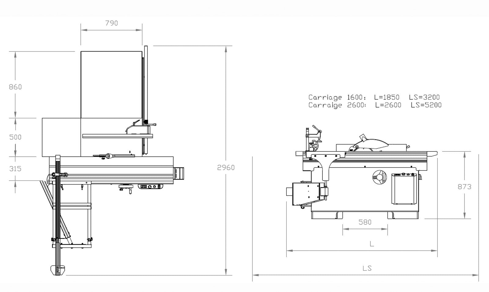 SEGA 300 2600mm PANEL SAW 230v 1ph