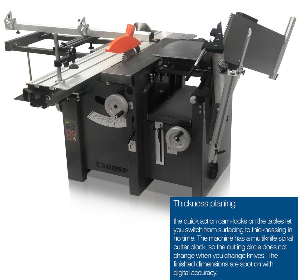 C300 MULTI-FUNCTION COMBINATION MACHINE 230V 1PH WITH SPIRAL PLANER BLOCK